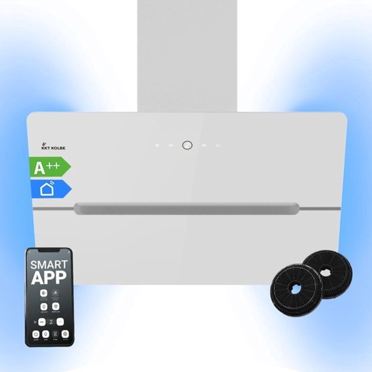 Afzuigkap - 80 cm - RGB-verlichting en Touch Control - Roestvrij staal - Wifi - Geavanceerde ventilatorstanden