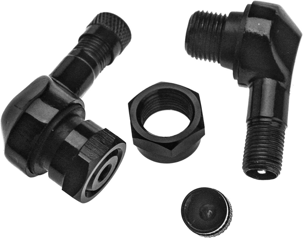 2X motorfiets aluminium hoekventiel 11,3mm ventielen hoekventiel ventiel, zwart