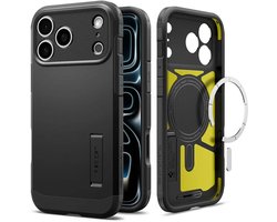 Spigen Tough Armor T MagFit - Hoesje Geschikt voor Apple iPhone 18 Pro Max / 17 Pro Max - Compatibel met MagSafe / Qi2 - Back Cover met Standaard - Zwart