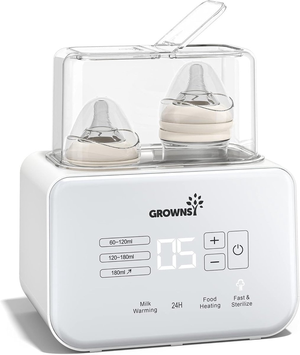 Flessenwarmer Baby Dubbel – 9-in-1 Flessenwarmer, Sterilisator, LCD Display, 24 Uur Warmhouden, BPA-vrij