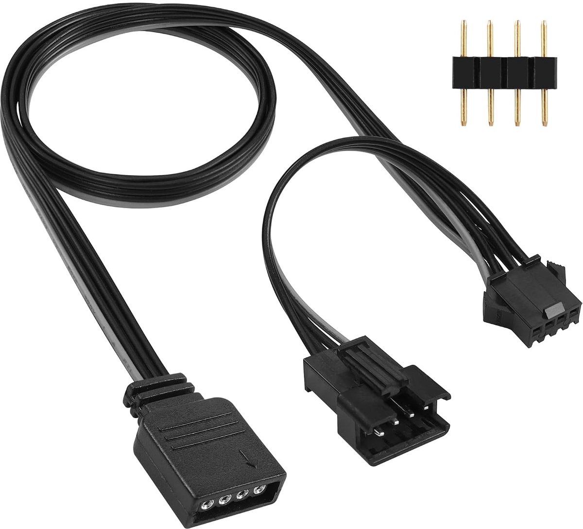 ARGB splitter kabel 1 naar 4 - 5V 4-pin - met mannelijke pinnen - eenvoudig uitbreiden van RGB apparaten - ShopVlot