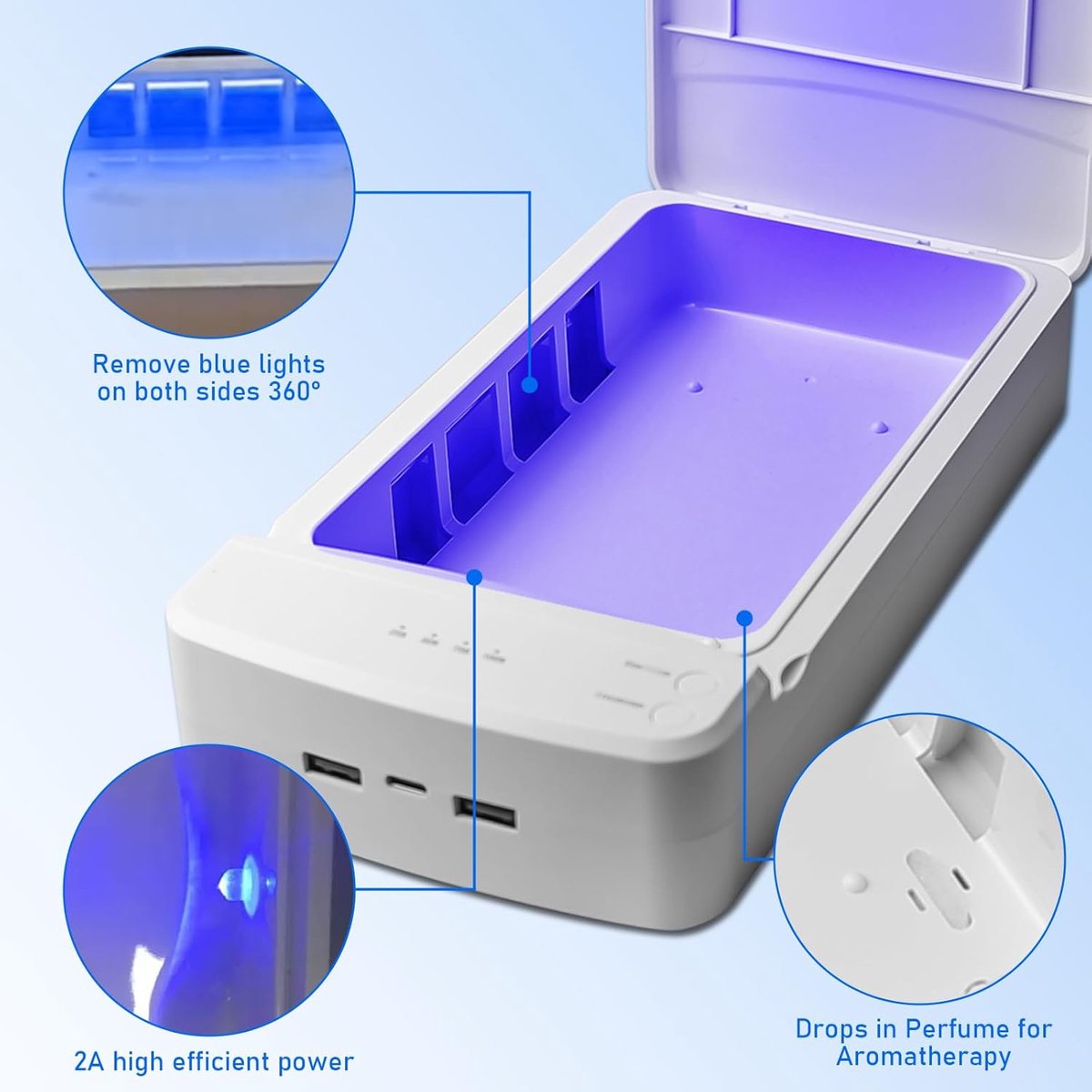 SnelShoppen - Portable UV Lamp Sterilizer Box - Professionele UV LED Nagel Sterilisator - Dubbele Laag - 99.9% Desinfectie - Perfect voor Schoonheidss — cadeau in Cadeau-ideeën - foto 7