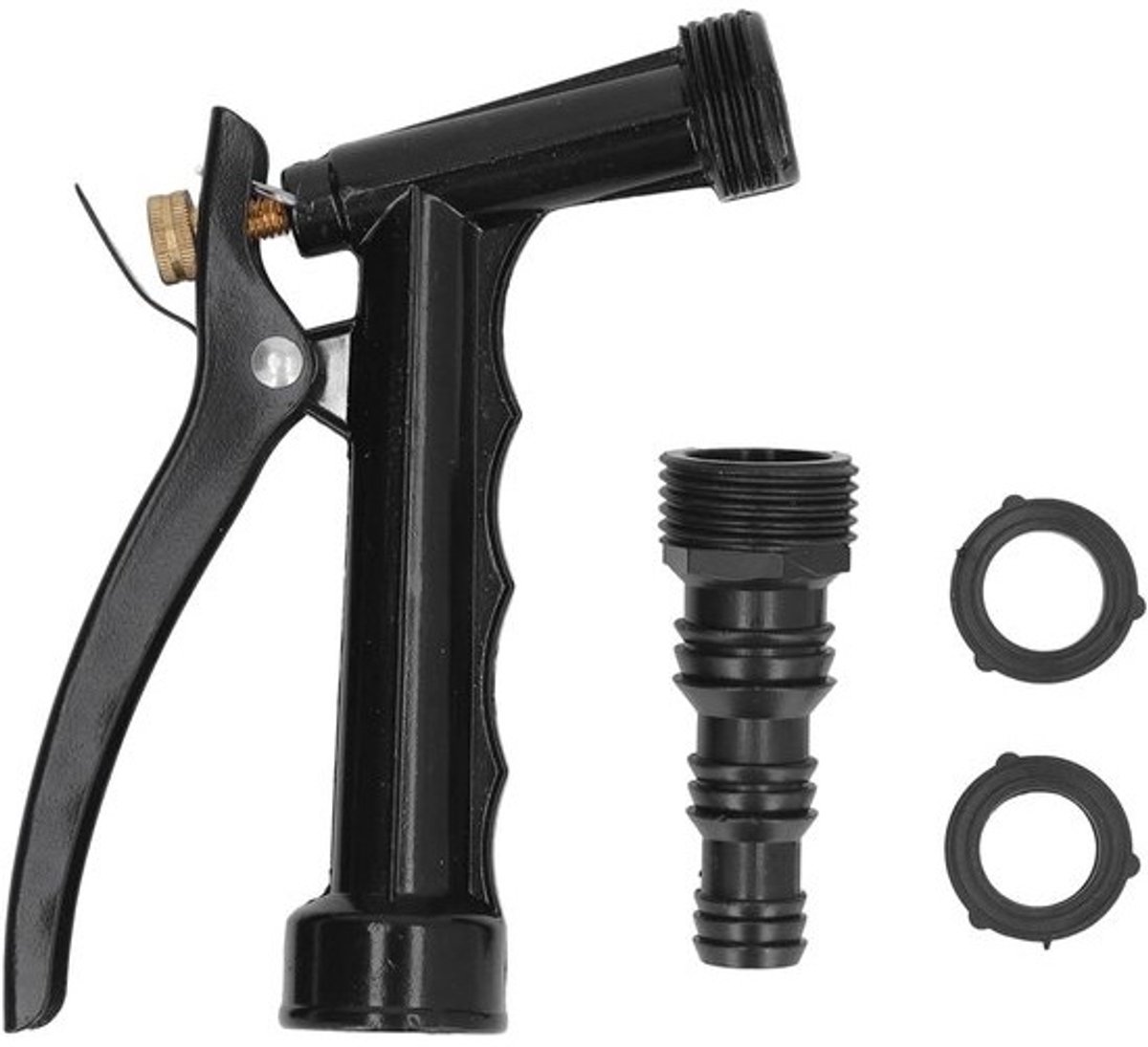 Waterslangmondstuk - voor de tuin - heavy duty - metaal - handdouche - zinklegering - antilek - planten water geven - auto's wassen - slijtvast