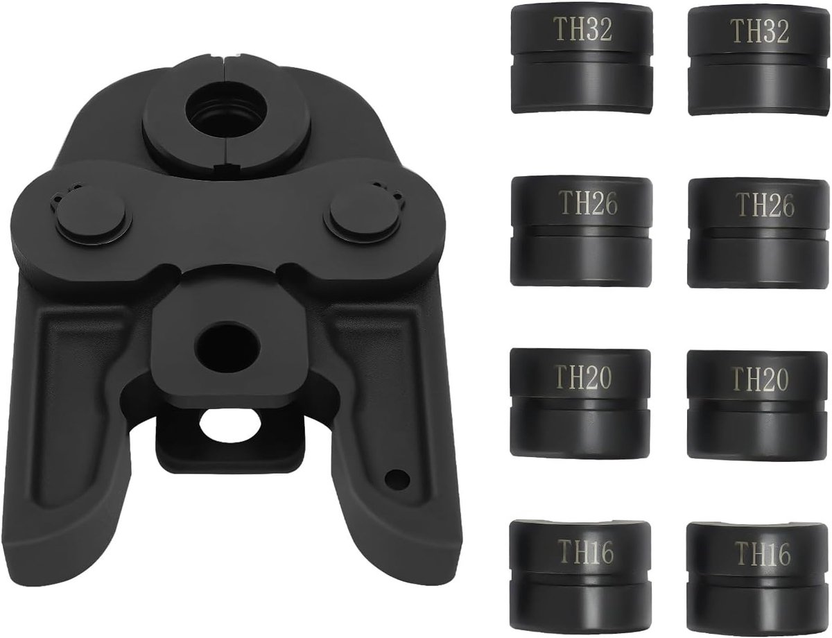 TH 16-20-26-32 mm set, krimptang, persbekken van gehard staal voor composietbuis, PEX, PB en koperen buis, buispersgereedschap TH profiel, 2,5 kg