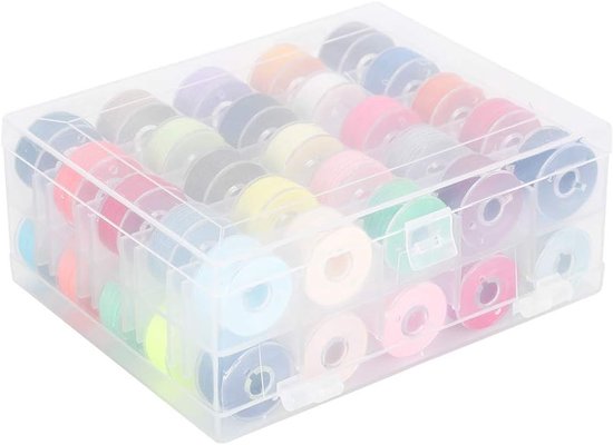 50 Stuks Spoelset met Dubbele Laag en Transparante Opbergdoos in Diverse Kleuren voor Borduren en Naaien met Polyester Draad en Voorgeweven Bobbins — afbeelding 4