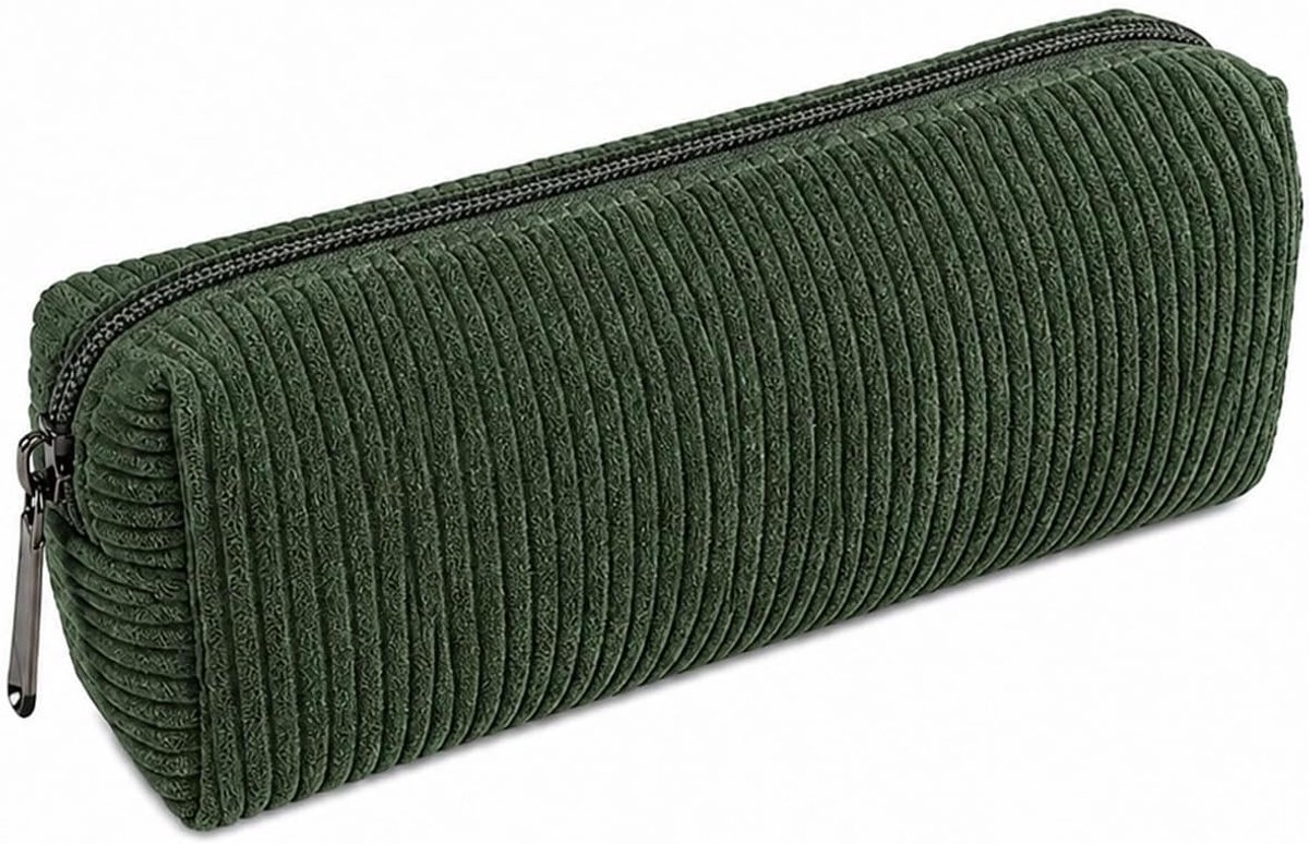Aesthetic van corduroy, effen etui school (groen)