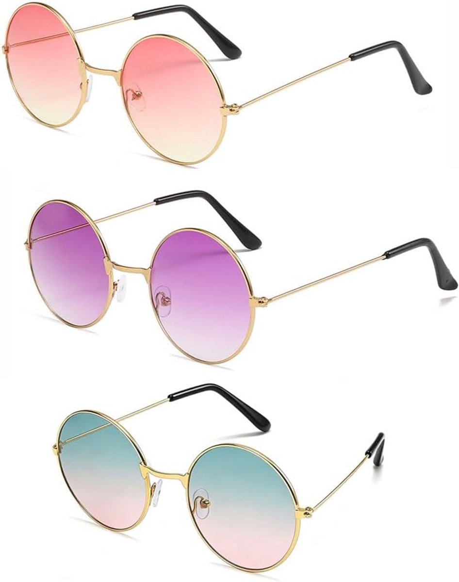 Brillen, kleurrijke retro bril, festivaloutfit, heren en dames, feestbril, hippie-kostuum, accessoires, roze glazen, vintage rave-bril voor carnaval, party, fotorekwisieten