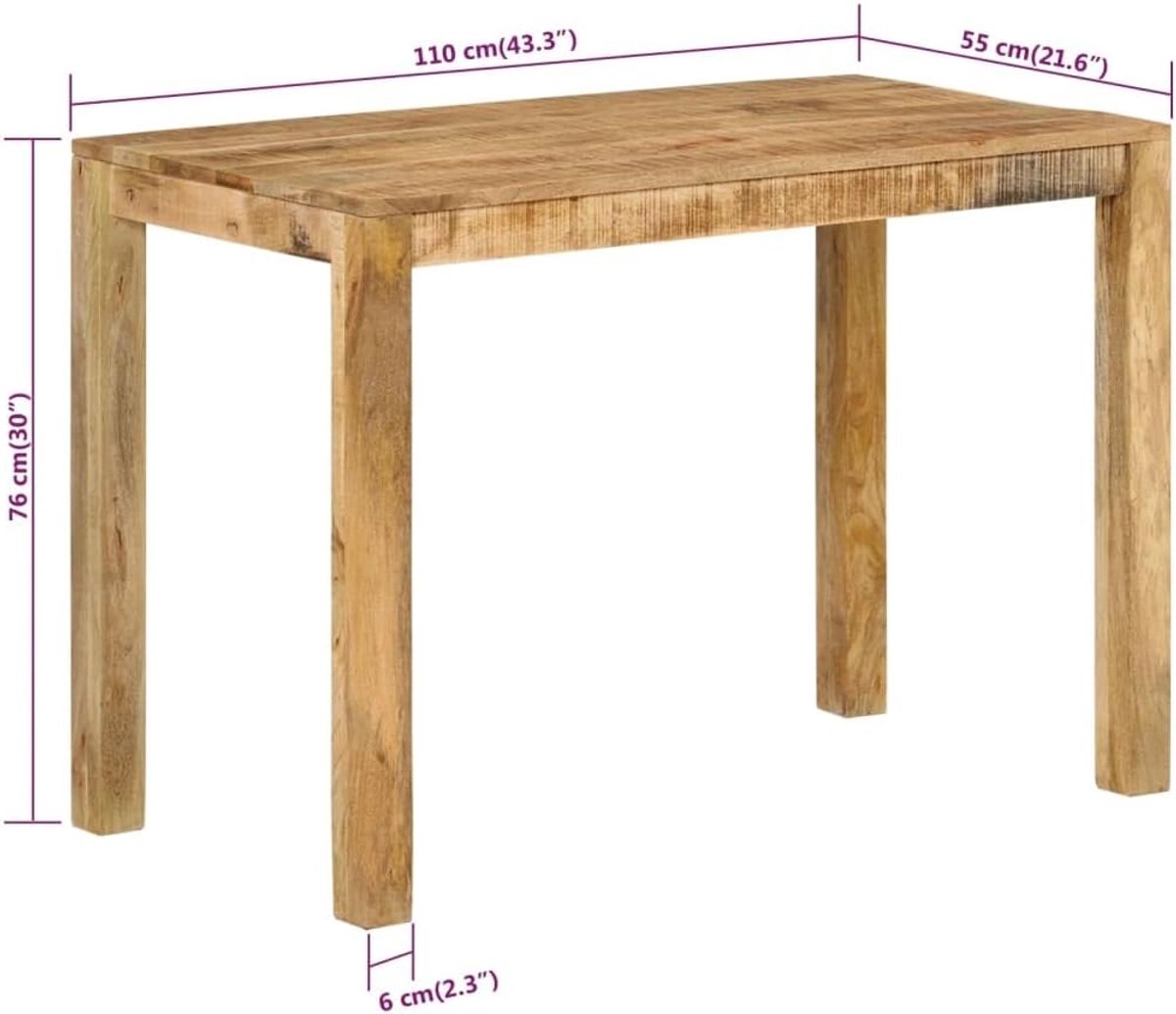 Houten eettafel, 110 x 55 x 76 cm, van mangohout met rustieke charme voor eetkamer en keuken, stabiel frame en tafelblad, robuuste constructie, eenvoudige montage,