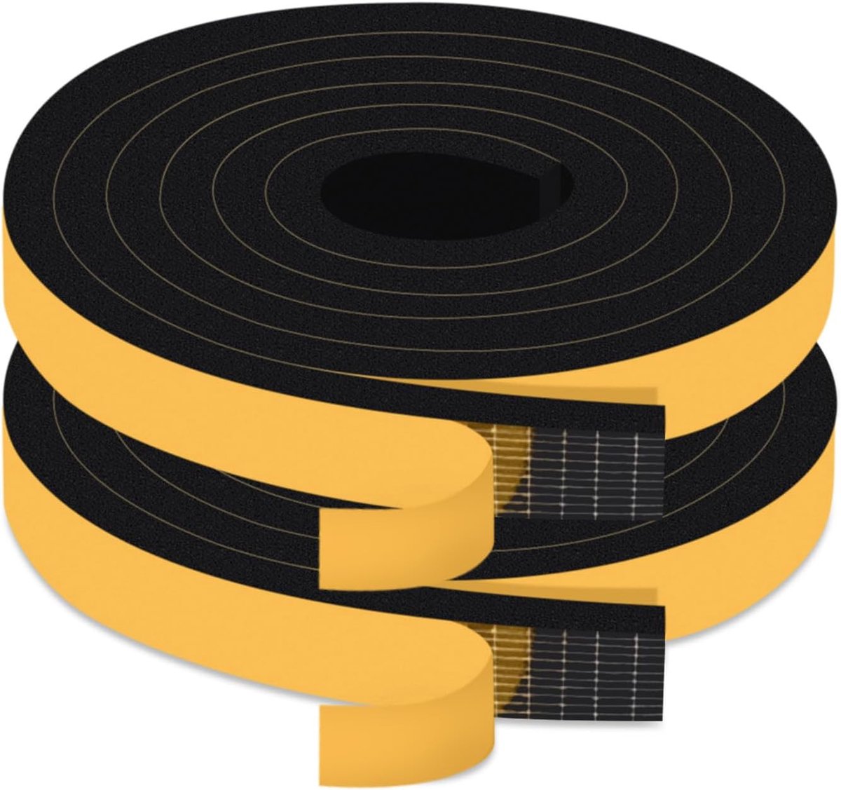 Zelfklevend, 20 mm (B) x 10 mm (D) x 4 m (L), schuimrubber, deurafdichting, raamafdichting voor deuren en geluidsisolatie, tochtstopper, waterdicht, demping en isolatie, zwart