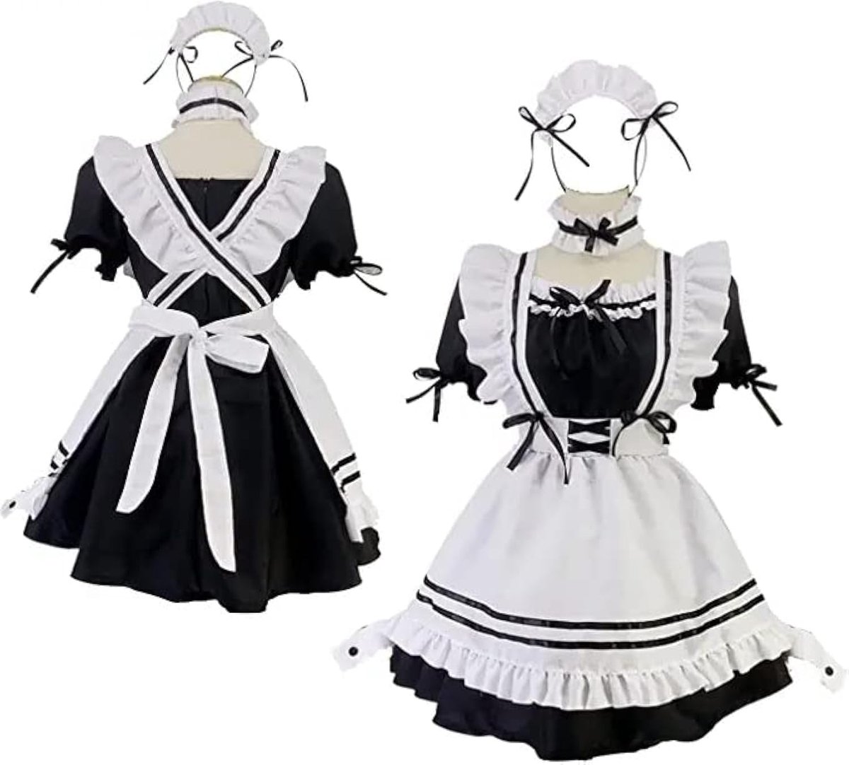 Dames Anime Dienstmeisje Kleding Outfit Cosplay Kostuum Jurk Meisjes Sissy Fantasie Frans Schort Dienstmeisjekleding