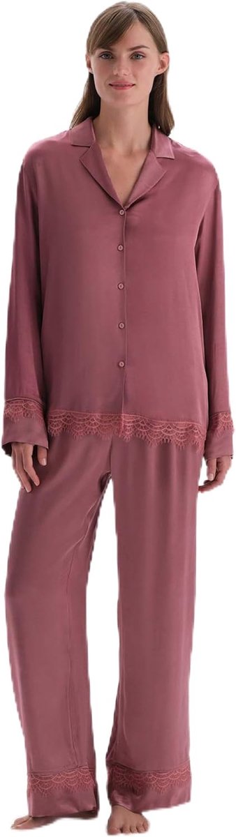 Dames Pyjamabroek Regular Waist Lace Gedetailleerde Geweven Broek