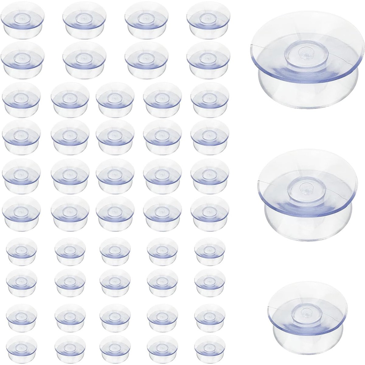 Pack of 48 suction cups, double-sided suction cups, small transparent suction cups for glass plate, table glass plate - ShopVlot