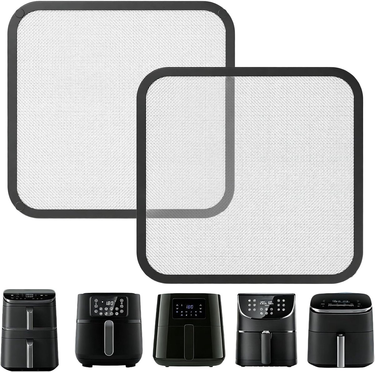 2 stuks spatbeschermingsrooster voor Air Fryer Cosori 5,5 l - 6,2 l, Turbo Tower 10,8 l