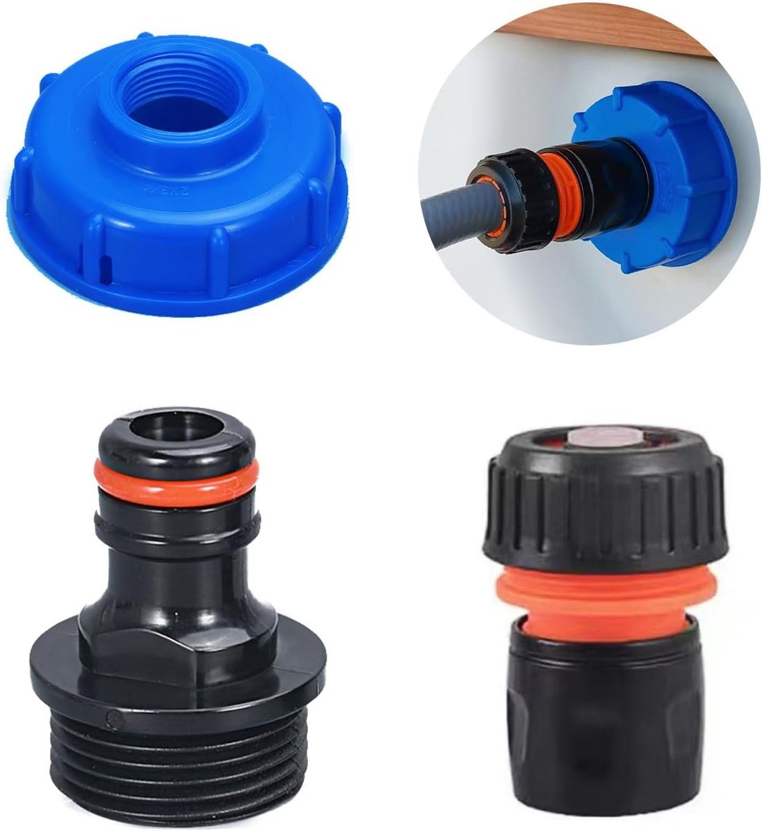 Watertank vuladapter, S60*6 wordt 6-punts filament, camper caravan wateraansluiting accessoires | Vuladapter compatibel met Gardena (basisset, adapter voor tankdop IG60 grove schroefdraad)