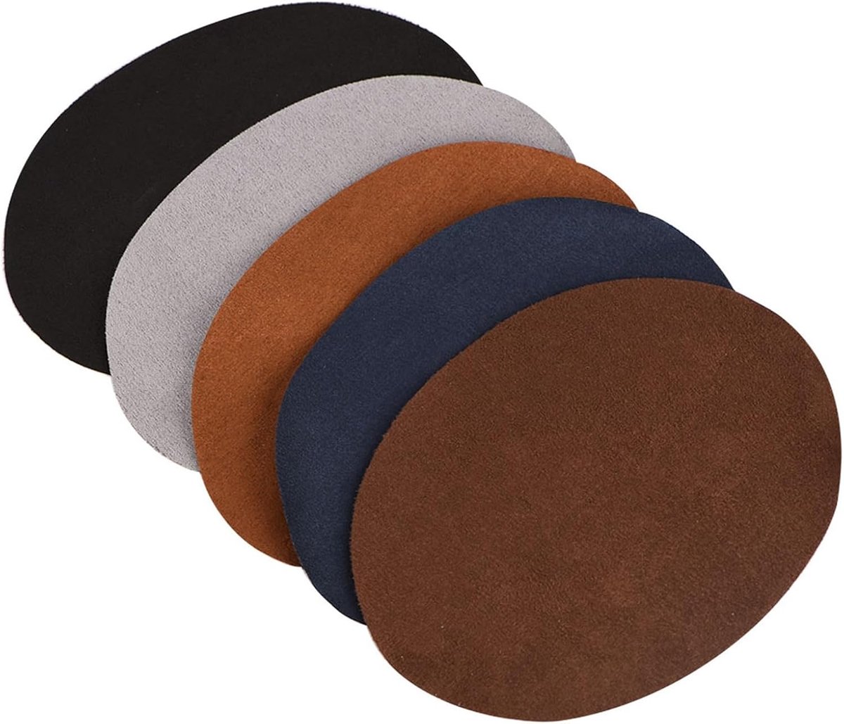 10 stuks opstrijkbare patches, PU-leder, 10 stuks, ovaal, leer, reparatiepleister, doe-het-zelf elleboog, knie, kunstleder, reparatiepatches voor broeken, jeans, shirts