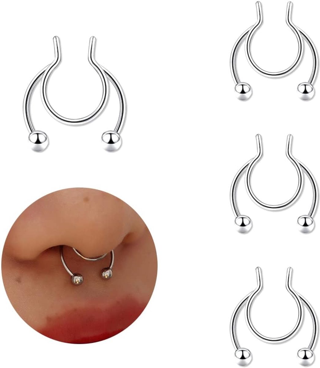 Ringen valse neusscheidingswand piercing niet doorgestoken oren vrouwen heren lippiercing ringen