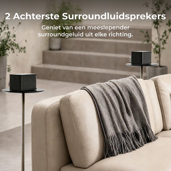 ULTIMEA Poseidon serie 5.1-kanaals Dolby Atmos soundbar met draadloze subwoofer, 312 W piekvermogen en surround-speakers voor achterin — afbeelding 4