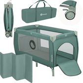 Lionelo Stefi Plus – 2in1 Campingbedje en Reisbedje – 0-36 Maanden tot 15 kg - Tweede Slaapniveau – Matras T25 2 cm – Zij-ingang met Rits – Snel Inklapbaar – Mesh Zijkanten – 2 Wielen met Rem – Transporttas – Zijvak