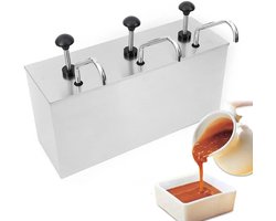 Sausdispenser - Voor Commerciële Keuken en Thuis - Niet-Verstoppingspomp - Roestvrij Staal Zilver