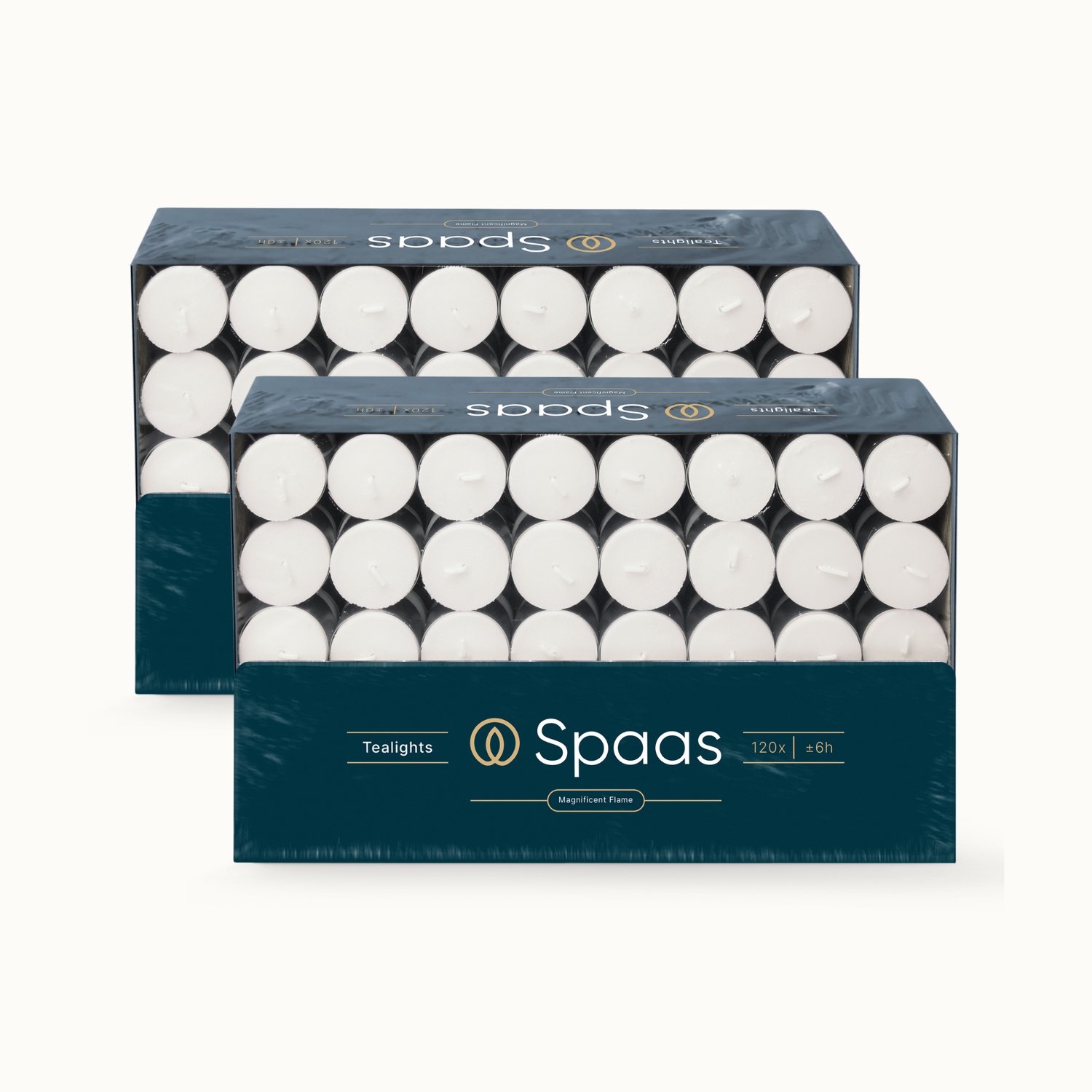 SPAAS Theelichten Grootverpakking – 240 kaarsen – Geurloos – circa 6u - Ø3,9cm Wit