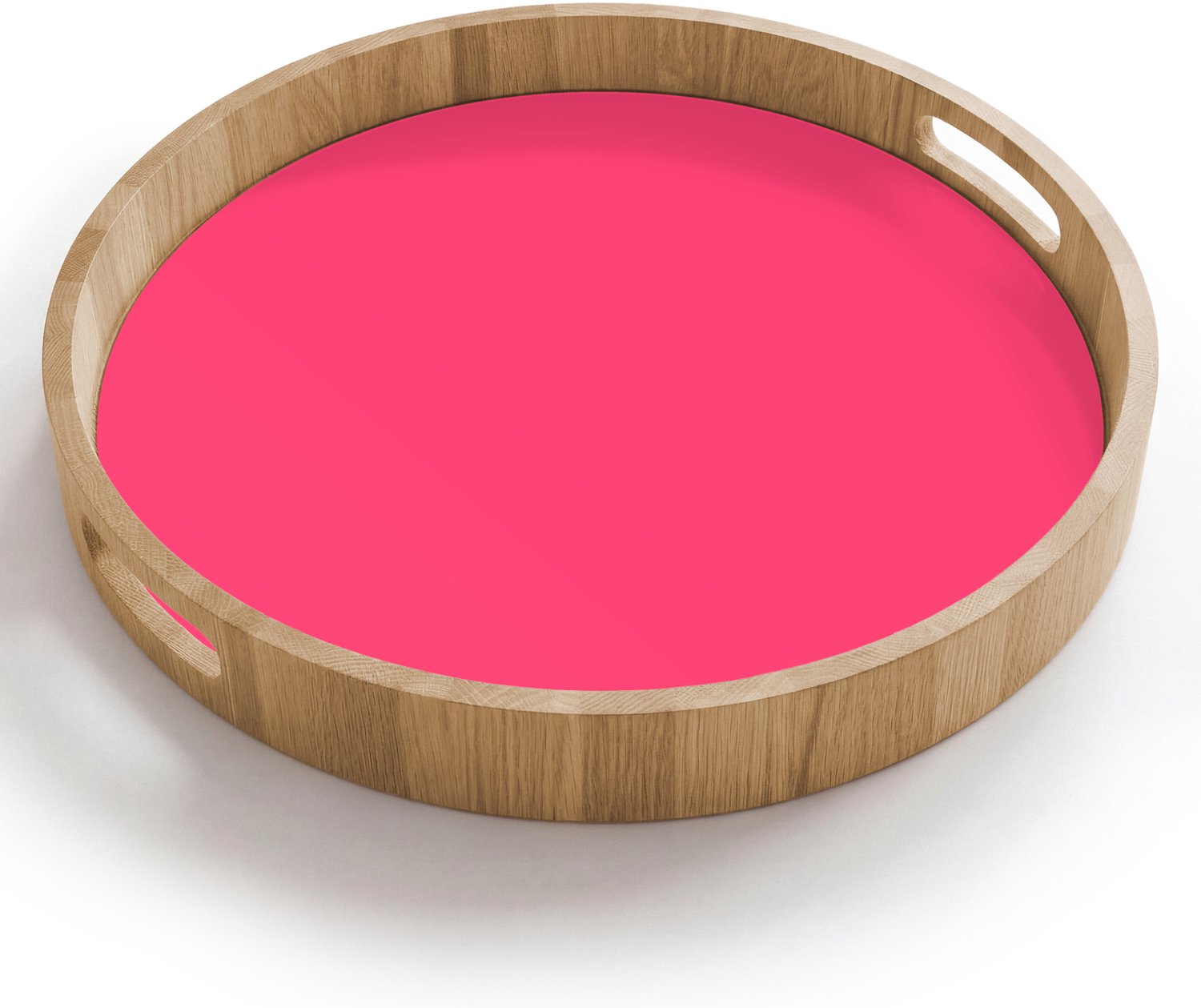Dienblad rond 40x40 cm - Schootdienblad hout - Neon - Flamingo - Roze - Borrelplank rechthoek - Plateau houten dienbladen
