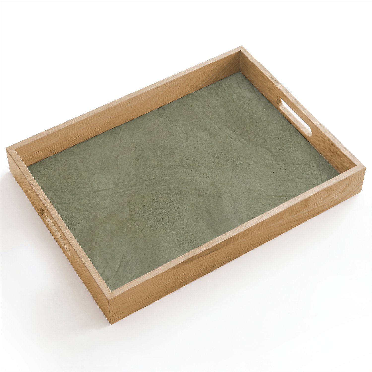 Dienblad hout 40x30 cm - Schootdienblad - Textuur - Betonlook - Achtergrond - Modern - Groen - Borrelplank rechthoek - Plateau dienbladen