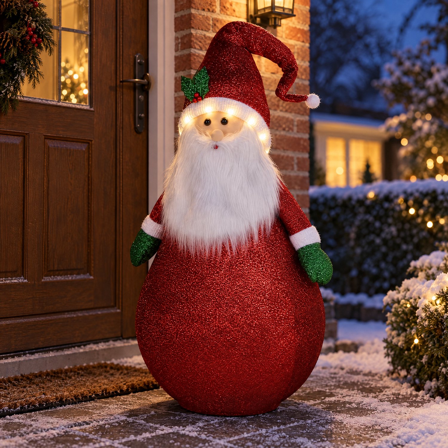 Levano Kerstversiering - Kerstdecoratie voor Binnen - Kerstman met Kerstlampjes - Kerstfiguren Buiten - Kerst Buitenverlichting - Kerstbeelden - Kerstfiguur LED - Kerstdecoratie Tuin - Kerstman op Batterij - LED Kerstverlichting met Timer