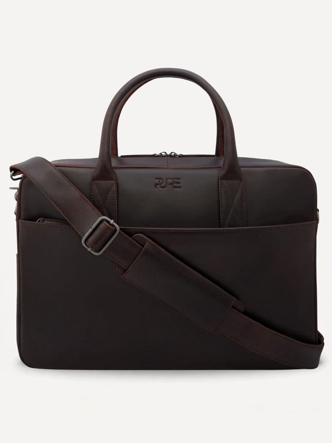 PURE Studios NAOS - Leren laptoptas 15,6 inch - Chocolate