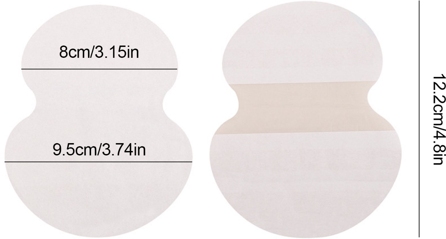 Onderarm zweetpads 120 stuks – absorberende wegwerppads van textiel, wit