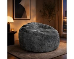 CHICFURN Zitzakstoel - Hoge rugleuning - Diepe zitting - Grijs