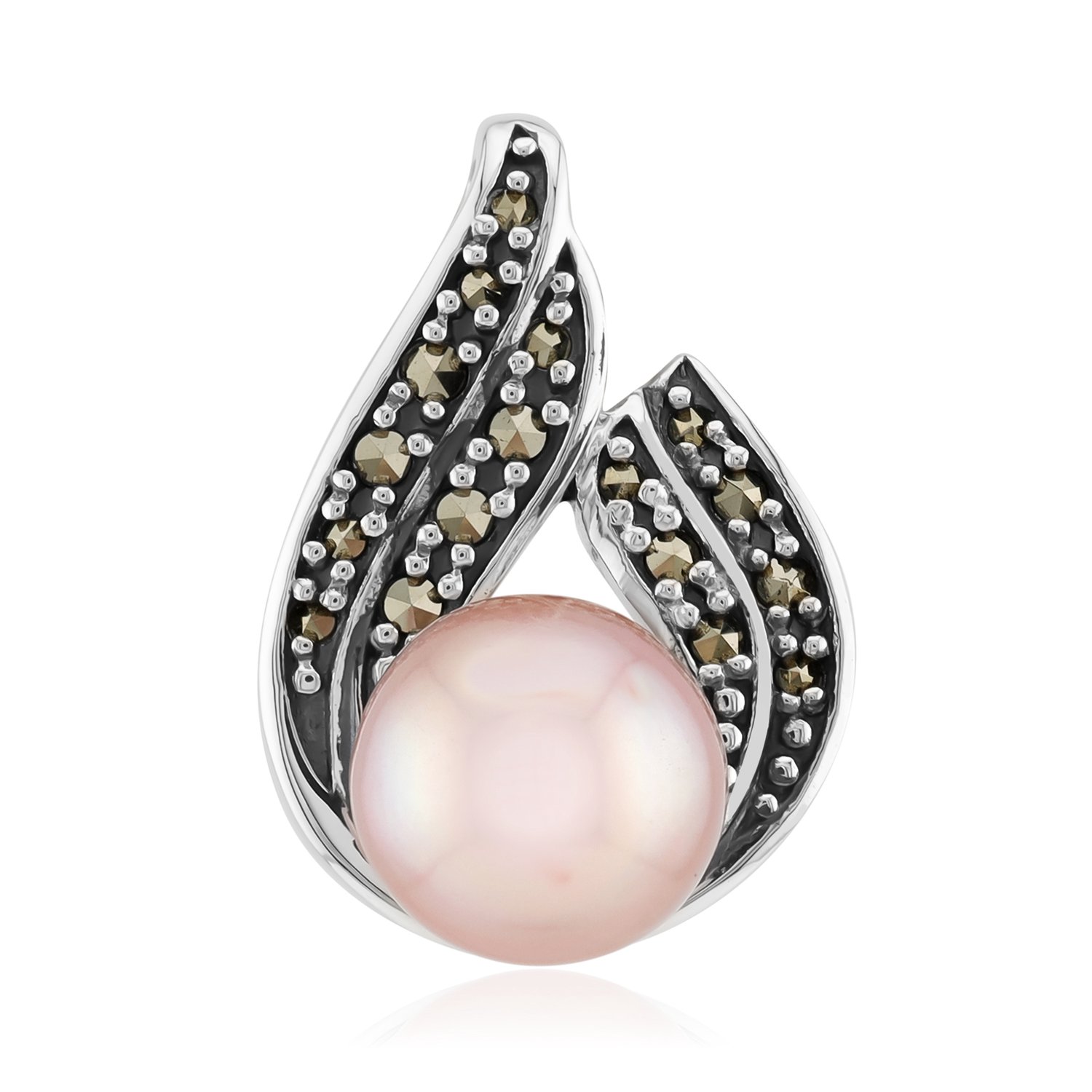 Paarse Ming Pearl zilveren hanger
