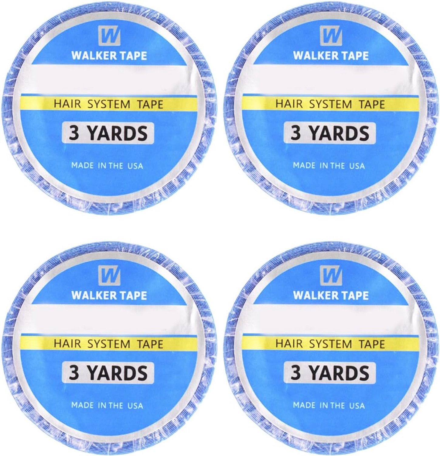 4 rollen dubbelzijdig plakband, blauw plakband, waterdicht, haarverlenging, zelfklevend, voor pruiken en haarstukjes - Luxento