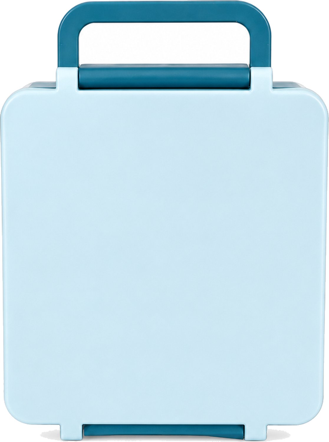 Broodtrommel met vier vakken en handgreep, blauw