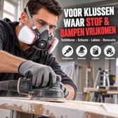 Halfgelaatsmasker Maat M/L - Gasmasker met Dubbel Filtersysteem - A1P3R - Stofmasker met Filter voor Schilderen en Schuren