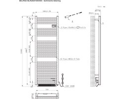 BELRAD elektrische radiator 1640x540x133 mm - Mat zwart - Programmeerbare thermostaat + Smart wifi + Blower - 1850W