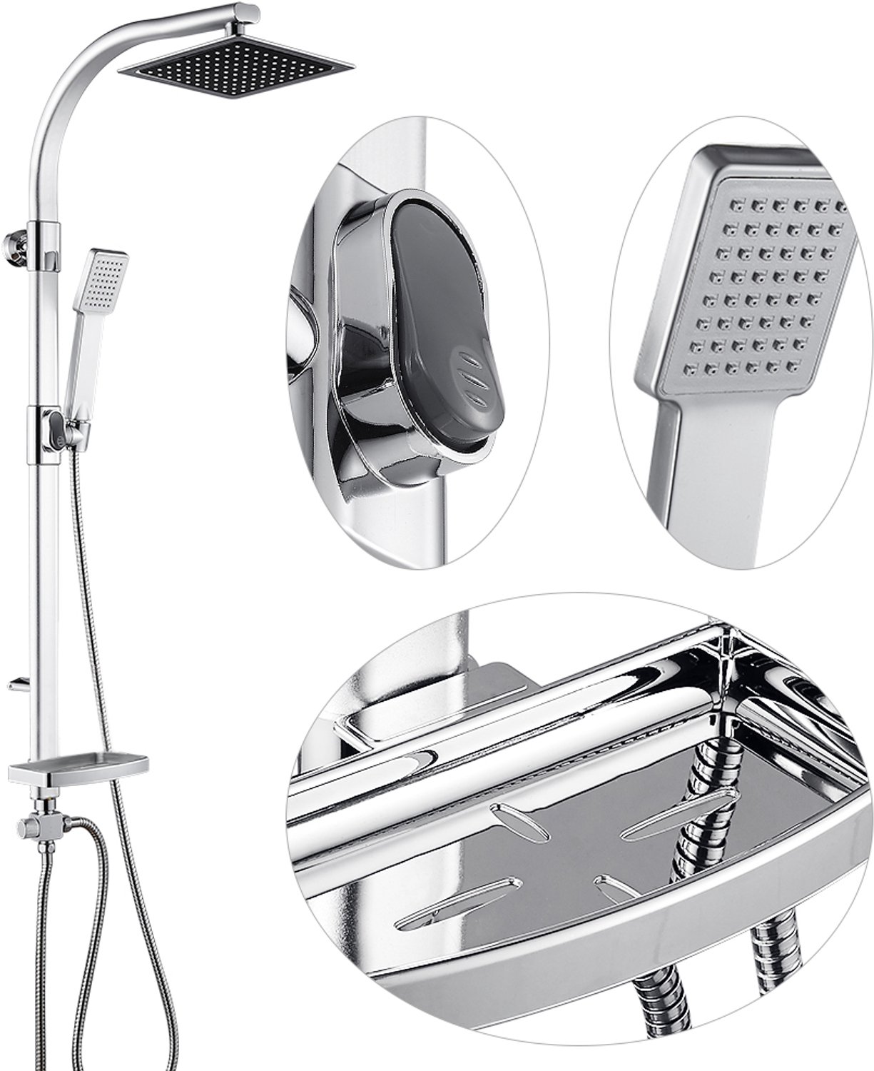 PIPIPOXER Regendouche - Douchesysteem -Showerpipe - 20mm - Doucheset met handdouche - Wandmontage