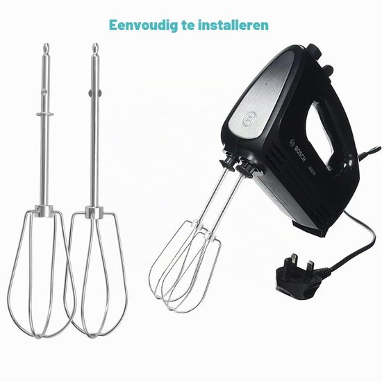 2 stuks garde voor handmixer, vervangende garde voor het kloppen van roerenheid, rechts, links, mixer, klopbezem, handmixer voor keukenmachine — afbeelding 3