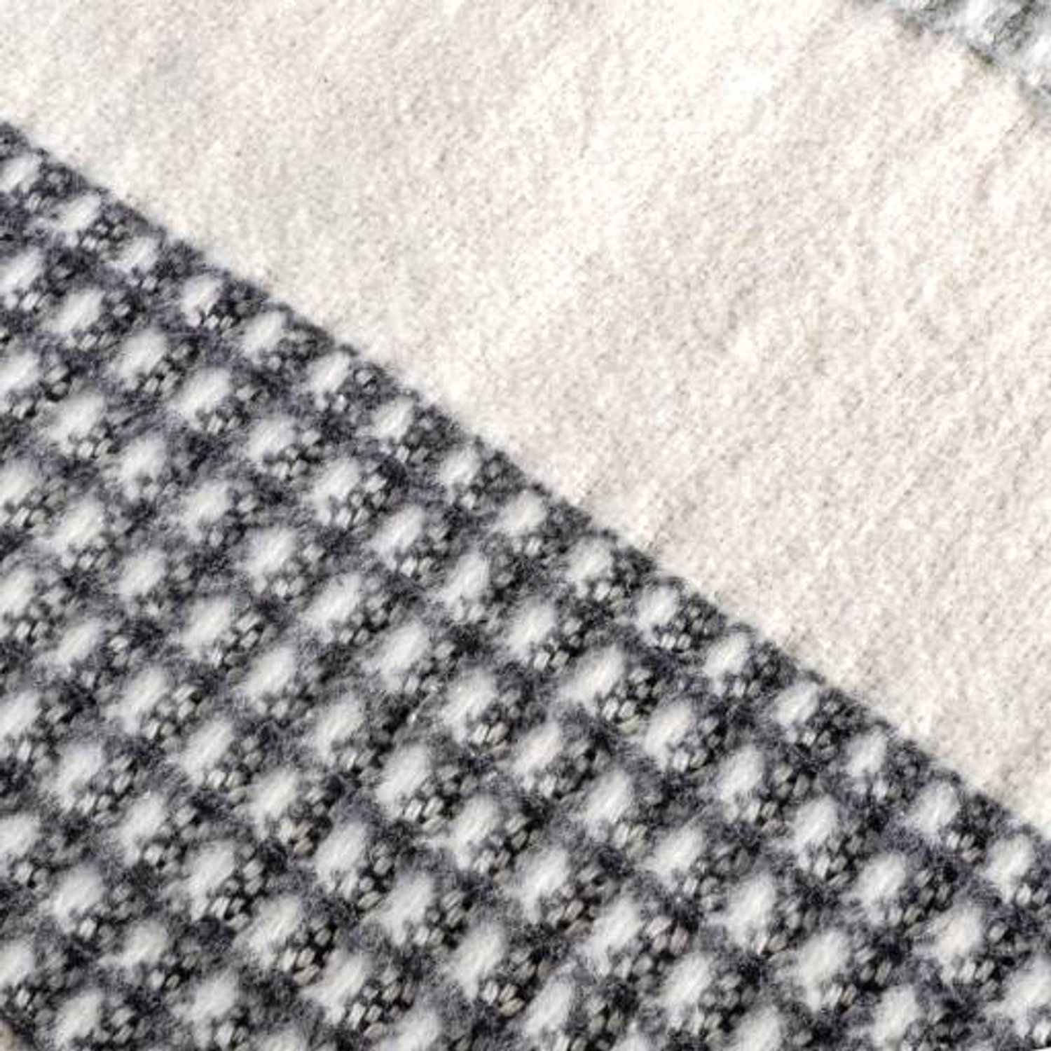ANRO Geometrisch Plaid Grijs 150x200 cm - Katoenmix - Met franjes