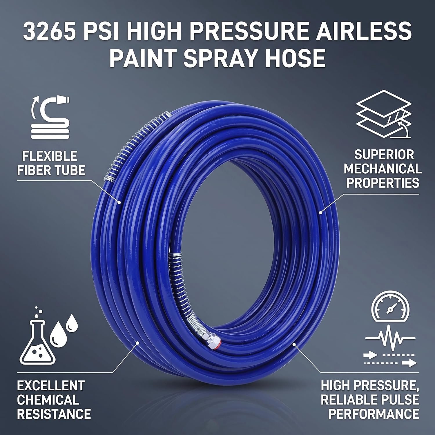 verfspuitslang 1/4 inch 10M - flexibele hogedrukvezel - hoge taaiheid - ideaal voor airless spuiten - ServiceTopper