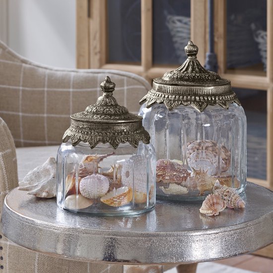 LOBERON Glazen pot set van 2 Laféline helder/zilverkleurig — cadeau in Wonen & Interieur - foto 5