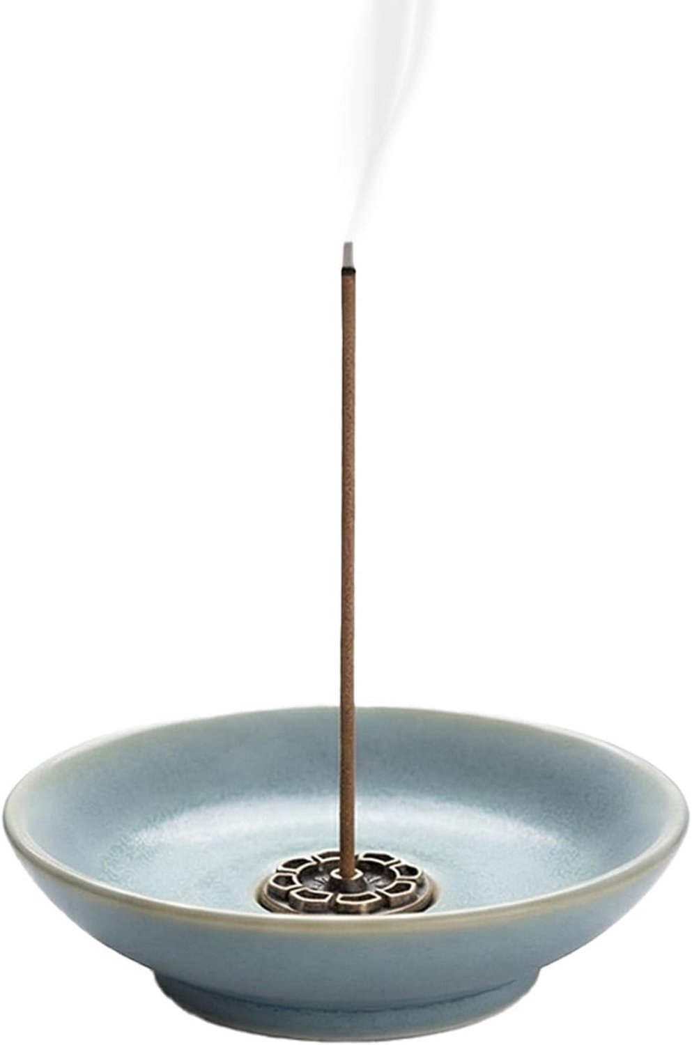 Wierookhouder lichtblauw - keramiek - handgemaakt - voor ontspanning en meditatie - ShopVlot