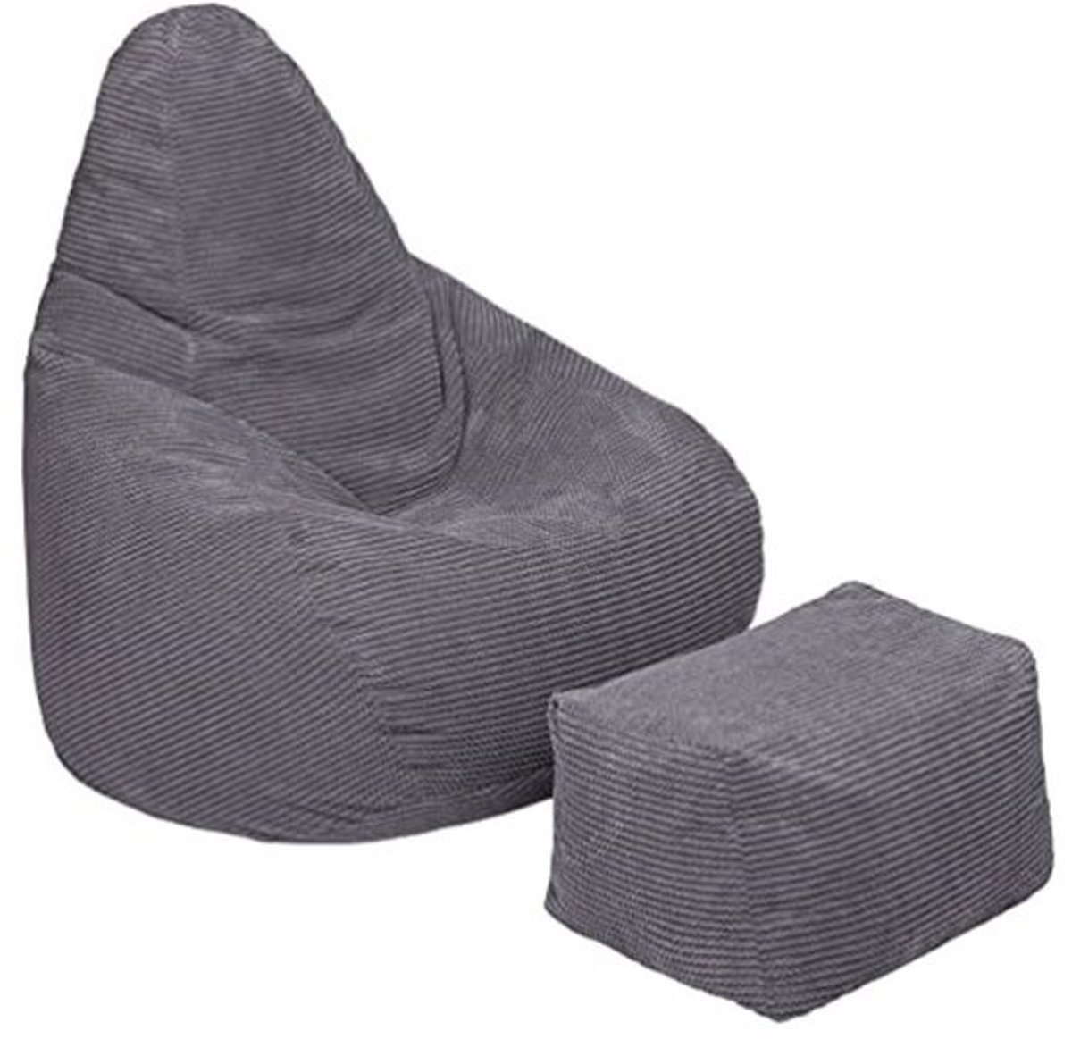 Ergonomische fluwelen zitzak - Met voetenbank - Ideaal voor woonkamer en gaming