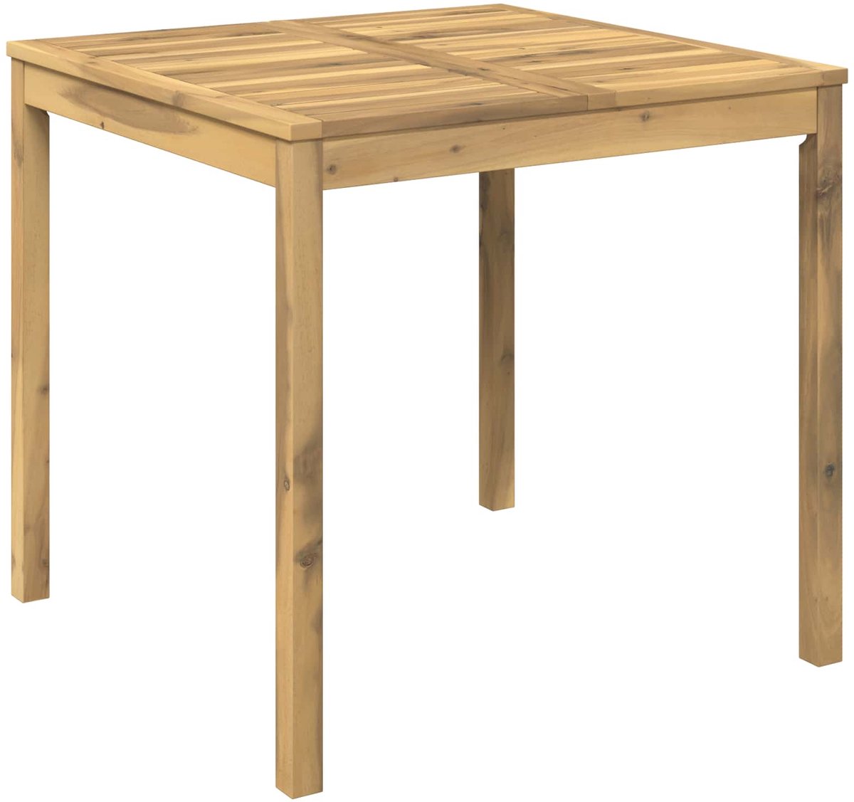 vidaXL Tuin - Eettafel - LAREN - Witgewassen - 80 - x - 80,5 - x - 75 - cm