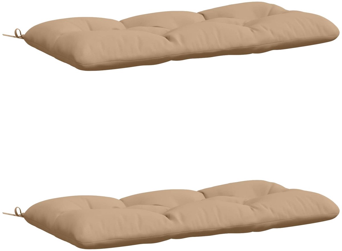 vidaXL Bankkussens - VIANEN - 2 - st - 100% - Polyester - Zand - 130 - x - 60 - x - 12 - cm