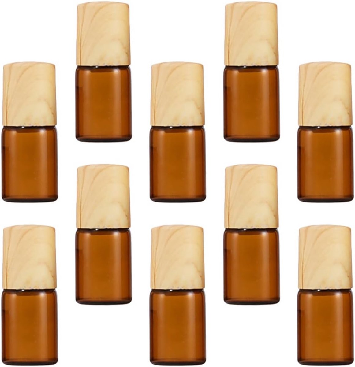 10 Stuks Delige Glazen Rollerflesjes met Motief Dop Lekvrije Navulbare Essentiële Rollerflessen Beschermend tegen Zonlicht Compact Draagbaar voor Reizen Dagelijks Gebruik
