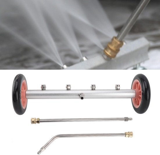 Hogedrukreiniger voor onderwagens, 4000 psi, waterbezem, licht, draagbaar, voor auto's, vrachtwagens, SUV's, van messing aluminium (roze zwart) — afbeelding 2