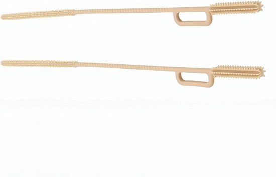 Siliconen Rietjesborstel, Dubbelzijdig Vierkant 25 Cm (Khaki) — afbeelding 3