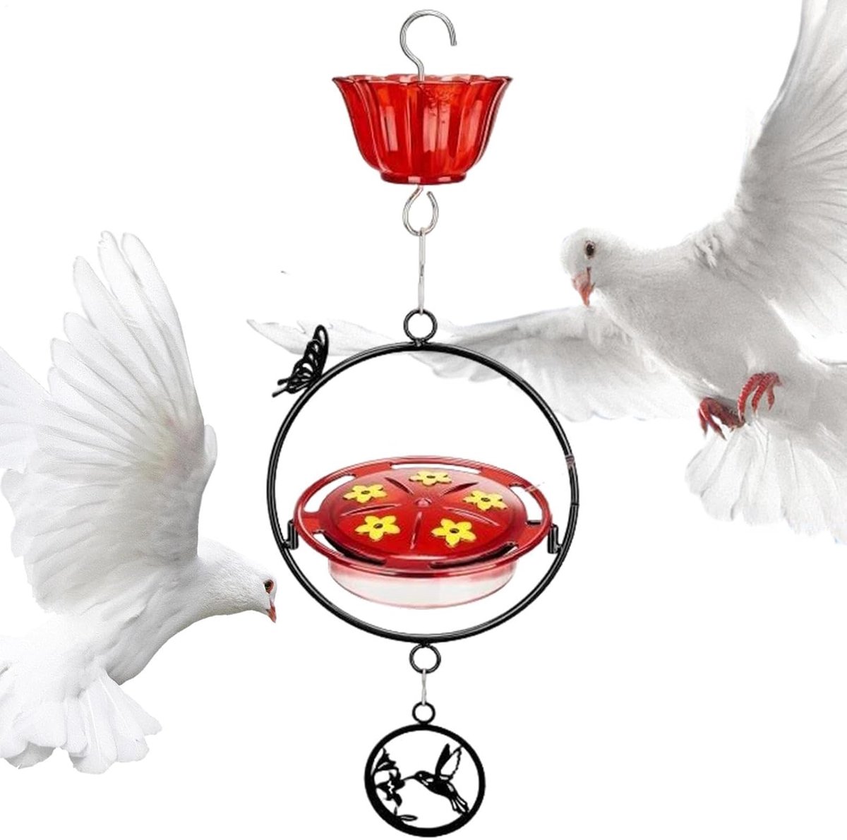 Metalen kolibrie feeder roestvrije zware tuin kunst decor