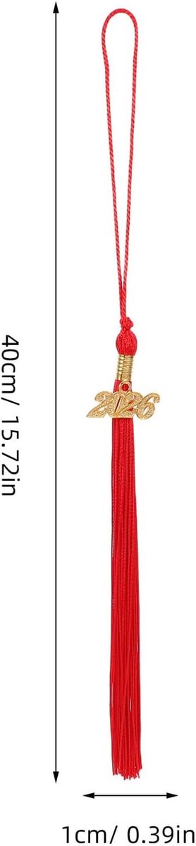 10 Stuks Afstudeerkap kwastje hanger Decoratieve randhanger koeling decoratie afstuderen Tassel hanger Red — afbeelding 2