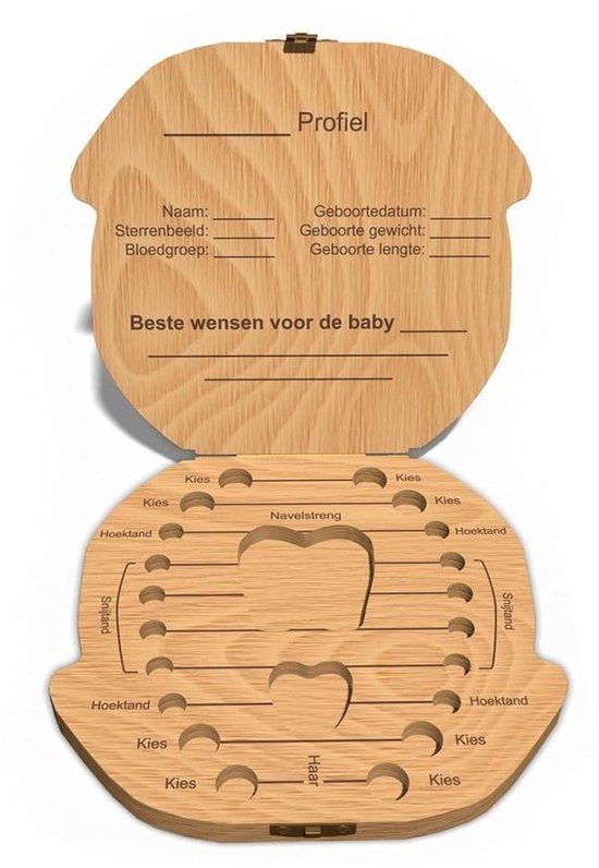 Tandendoosje met naam - Piraat - Hout - Voor jongens en meisjes - Opbergdoosje voor Melktanden - Tandendoosje voor kinderen van Merkloos — afbeelding 2